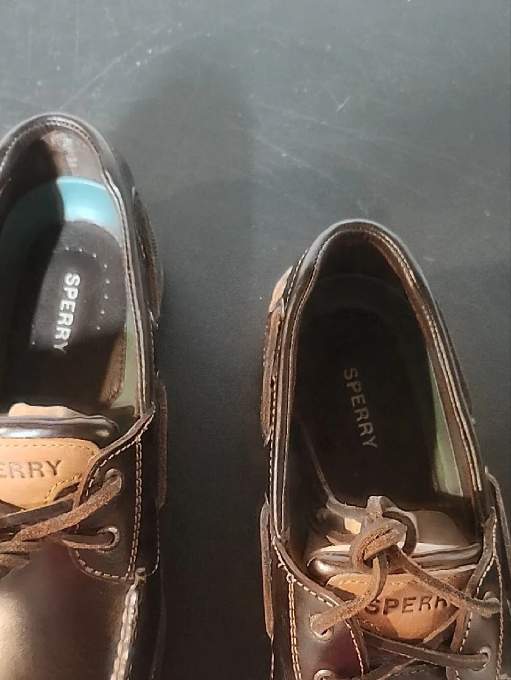 Sperry Gold Cup Men’s Dark Brown Leather Boat Shoes with Tan Accents